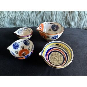 Anthropologie Nesting Measuring Cups Set Of 4 Multi Use Boho Artsy Chic Retro